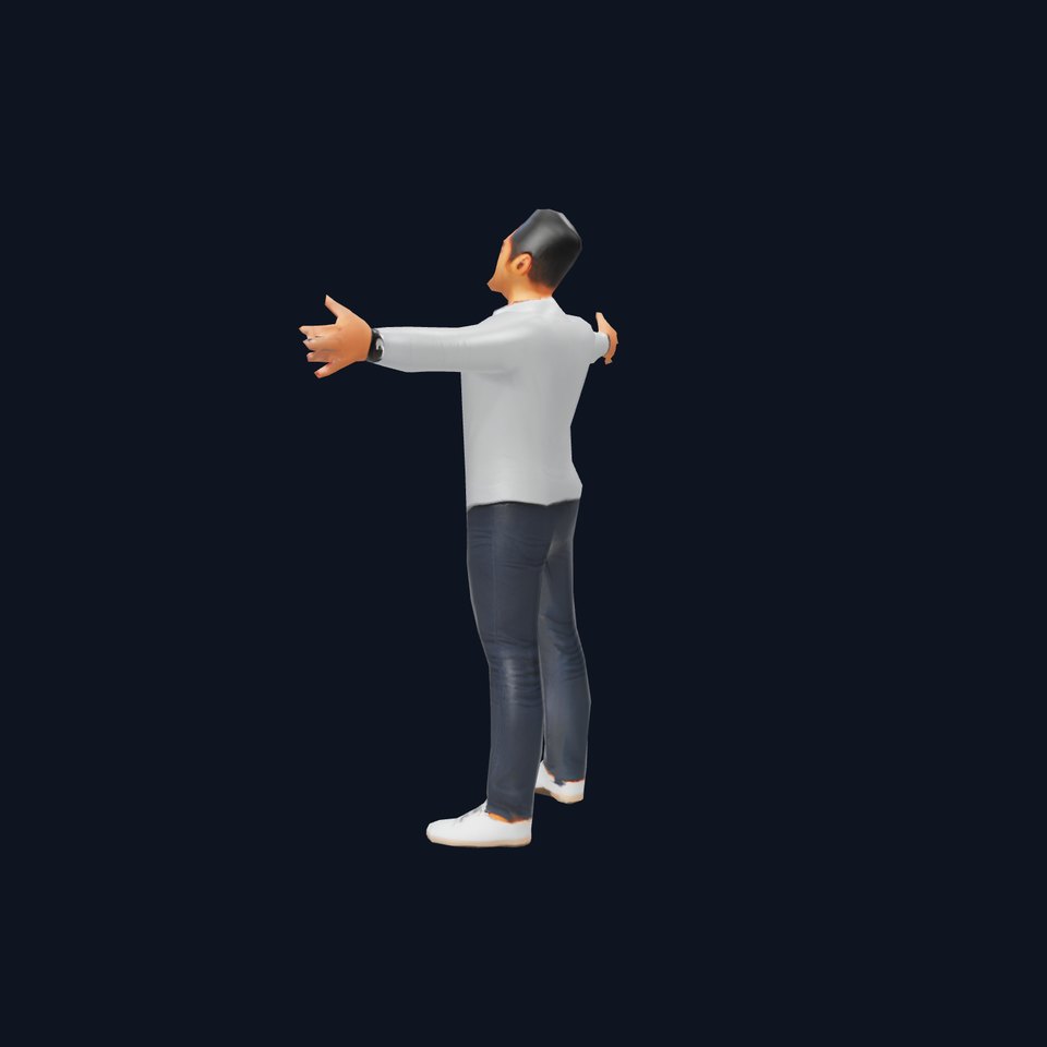 Casual Male Outfit Model Pack with Arm Spread